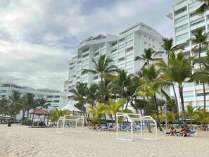 Sun loungers, beach towels