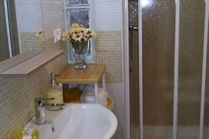 Shower, bidet, towels