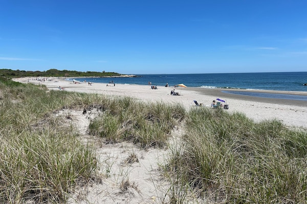 On the beach, white sand