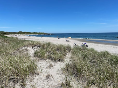 On the beach, white sand