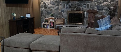 Smart TV, fireplace, video games