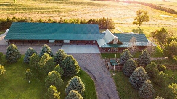 Exterior - Secluded & Spacious Log Cabin Lodge Located in Western Nebraska - Pet-friendly! (Lodgepole)