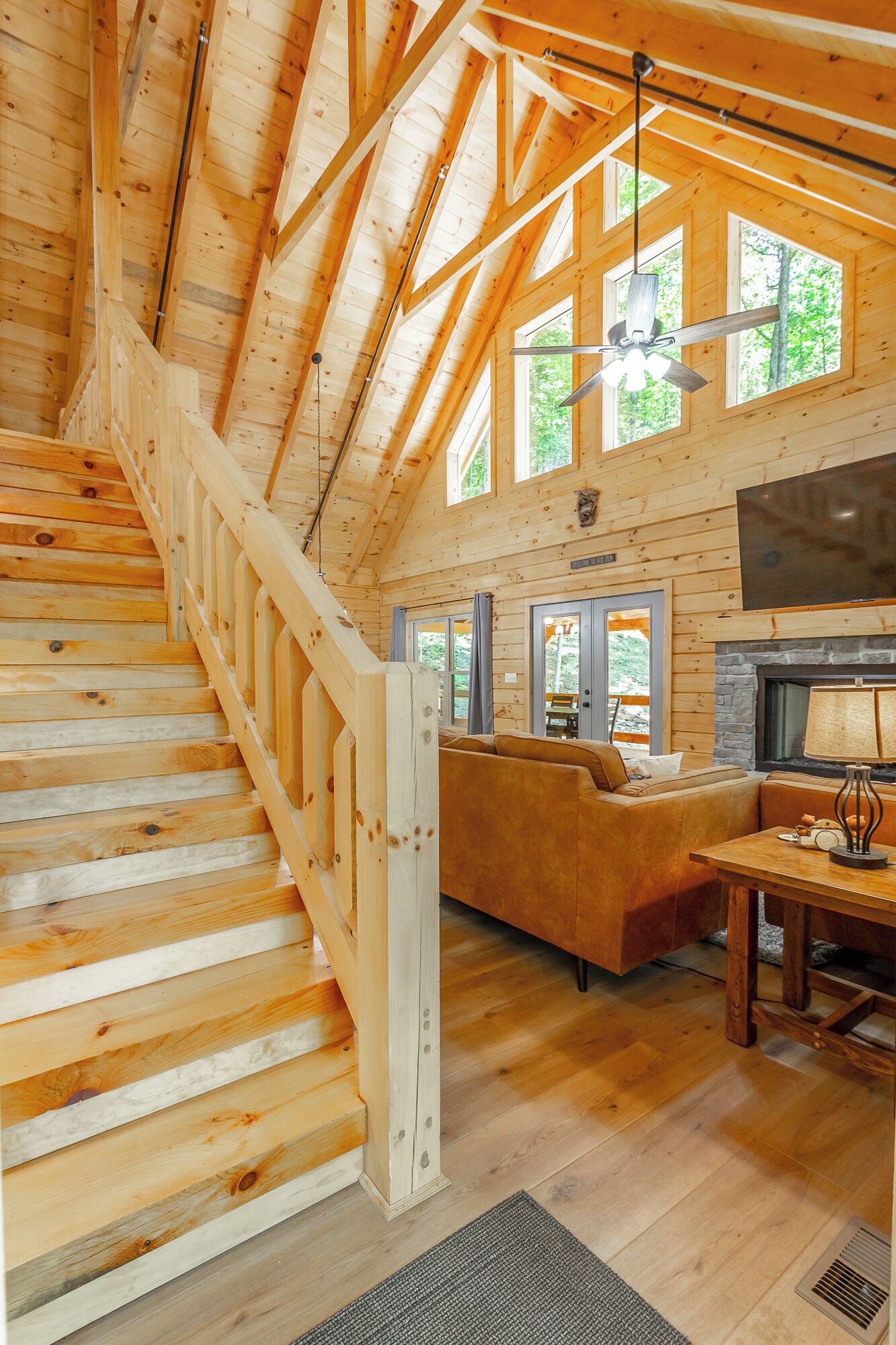 Smart TV, fireplace, DVD player, books