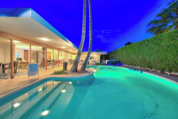 Outdoor pool, a heated pool - Welcome to The Sunset Palms: A Mid-Century Modern Oasis! (Palm Springs)