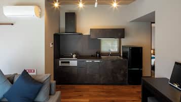 Grand Villa, 2 Bedrooms, Non Smoking, Garden View | Private kitchen | Microwave, electric kettle, eco-friendly cleaning products, paper towels