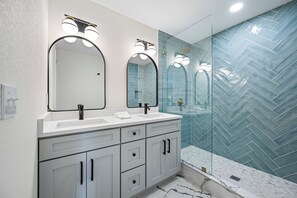Shower, hair dryer, towels, soap - NEW - 8 Minutes to the beach - Heated Pool, Golf, Just totally renovated (Seminole)