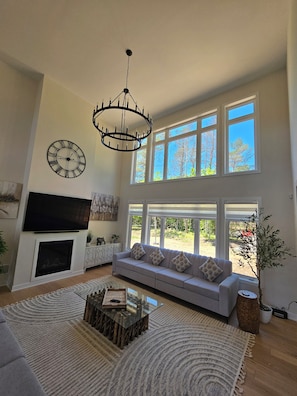 Smart TV, fireplace, video games, foosball