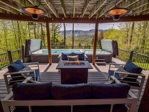 Terrace/patio - Treetop Retreat · Treetop Retreat  Swim Spa  Game Room  Views! (Newry)