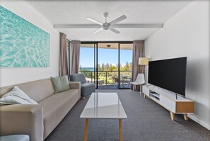 Two-Bedroom Apartment with Ocean View | Living area - Swell Apartments - by Burleigh Letting (Burleigh Heads)