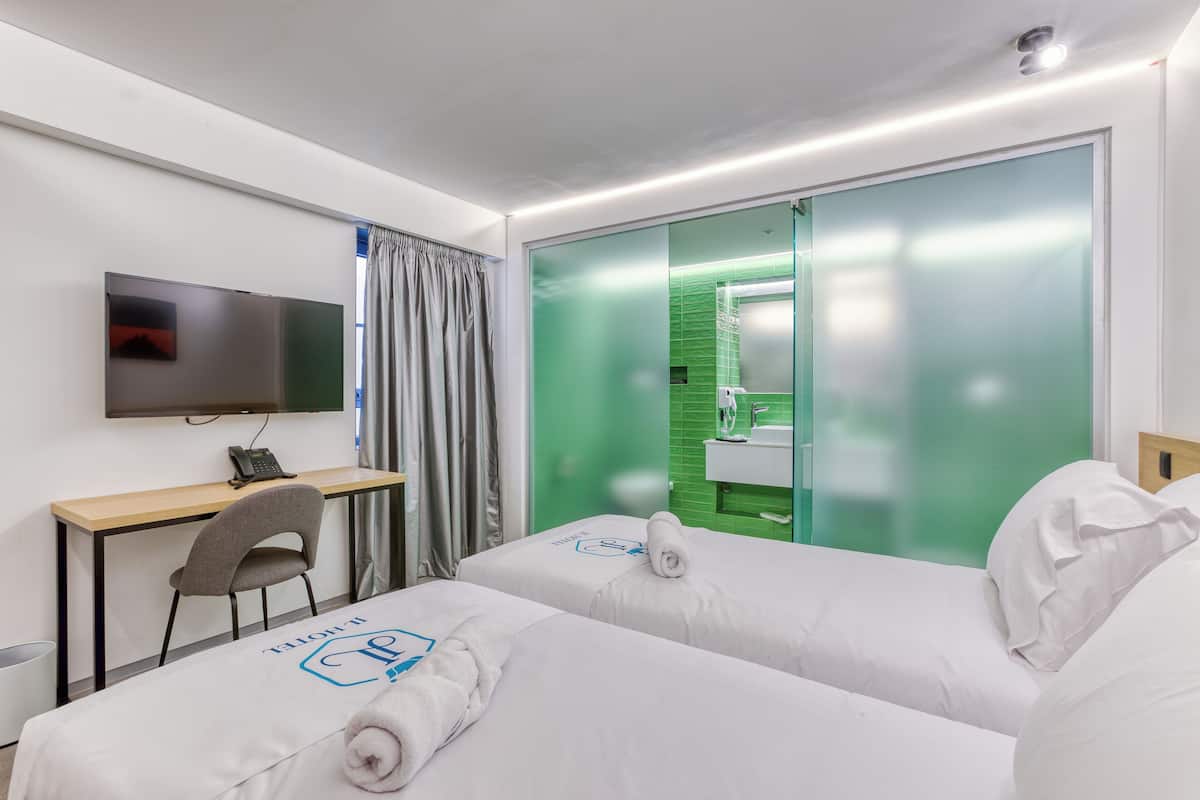 In-room safe, desk, laptop workspace, blackout curtains