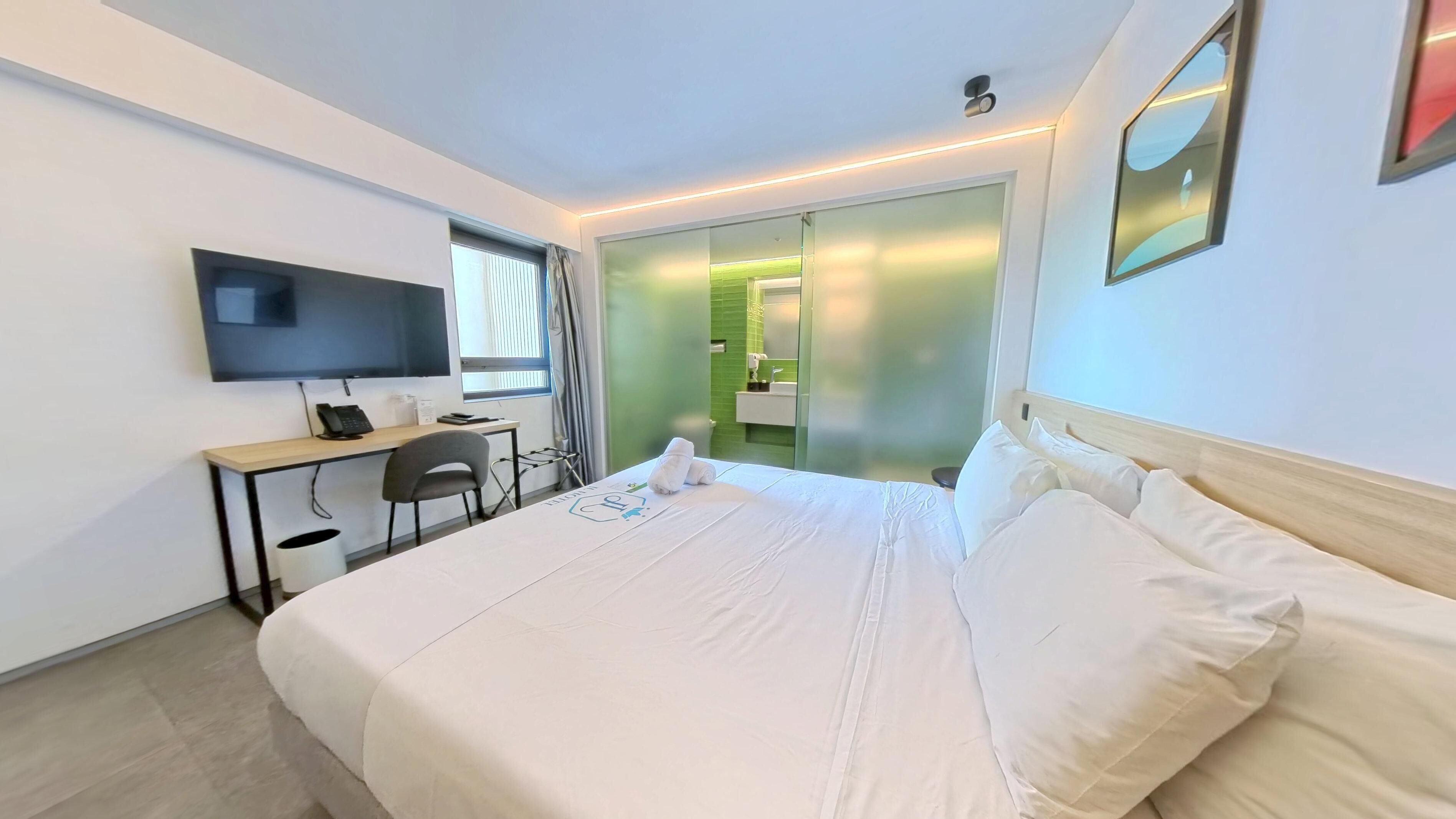 In-room safe, desk, laptop workspace, blackout curtains
