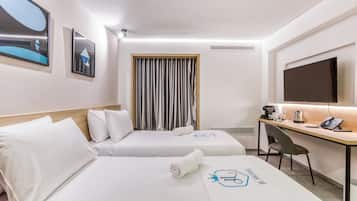 In-room safe, desk, laptop workspace, blackout drapes