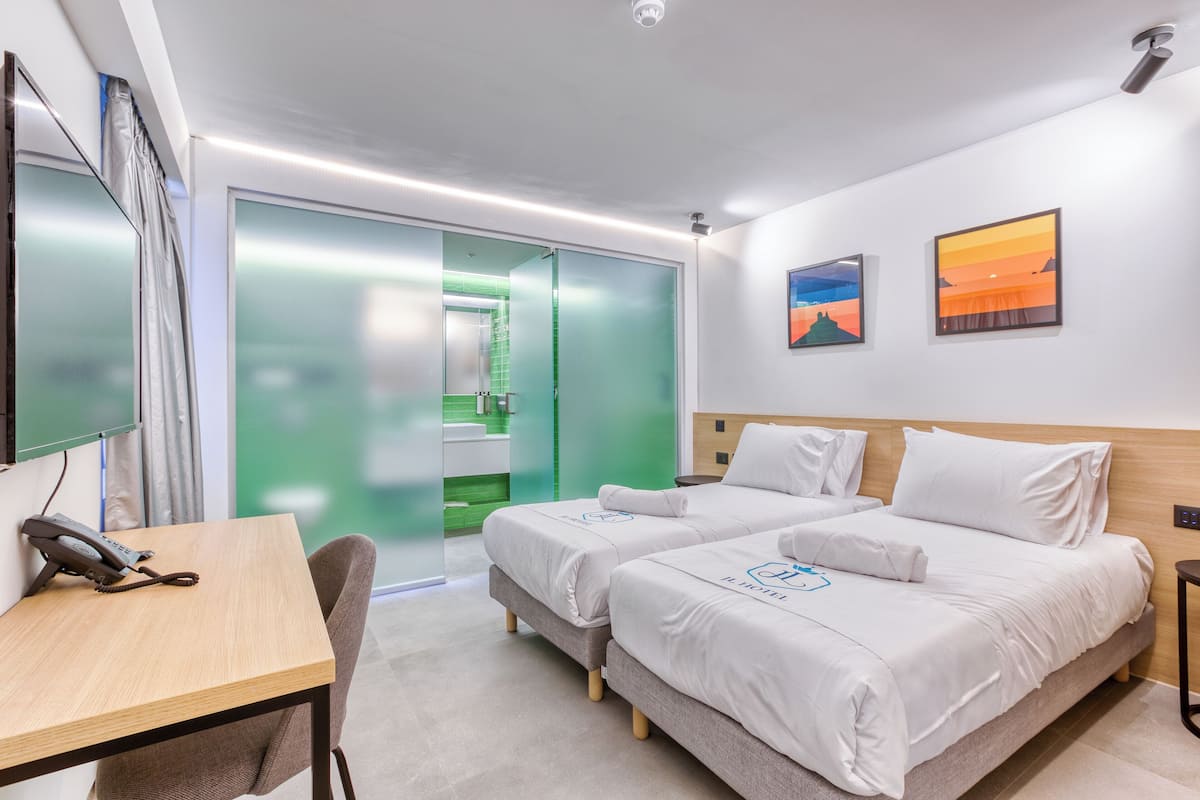 In-room safe, desk, laptop workspace, blackout curtains