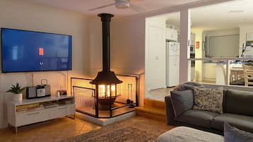 Televisión, chimenea