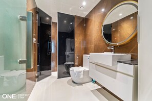 Hair dryer, towels