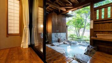 Superior Triple Room, Smoking, Terrace | Bathroom | Separate tub and shower, spring water tub, hair dryer, towels