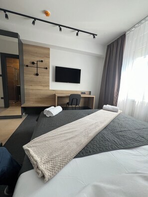 Comfort-huone, näköala puistoon | Työpöytä, kannettavalle tietokoneelle sopiva työtila, ilmainen Wi-Fi