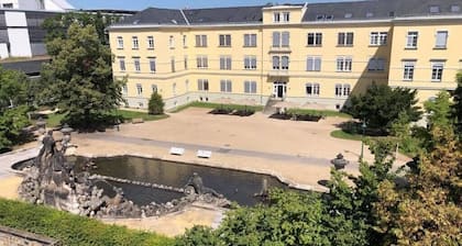 Geräumige Wohnung in Park- und Elbe Nähe. Voll ausgestattete Küche mit Balkon