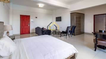 Individually decorated, individually furnished, desk, laptop workspace