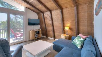 Televisión, reproductor de DVD, libros y videoteca