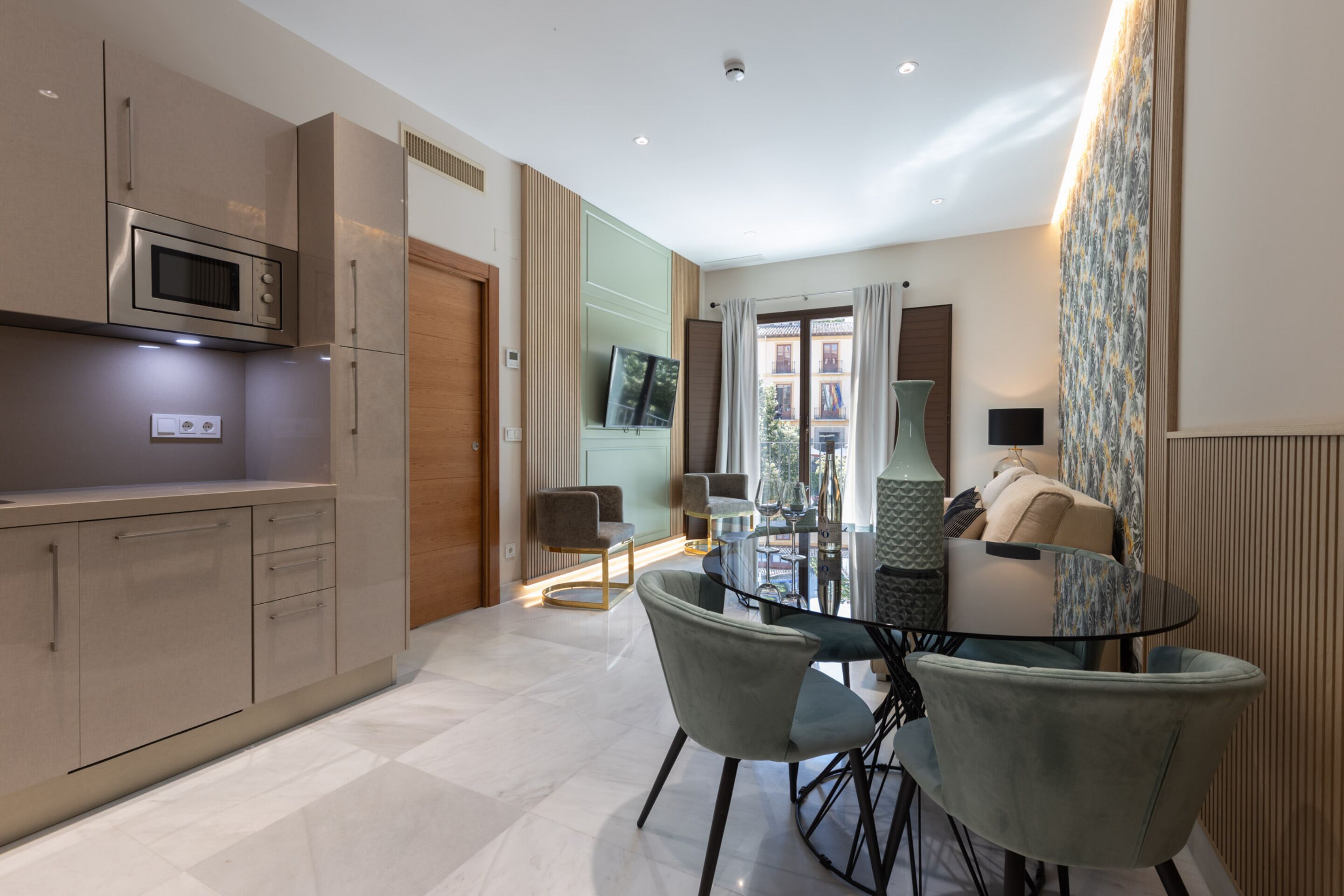 Panoramic Apartment, 2 Bedrooms | Living area | 46-inch flat-screen TV with digital channels