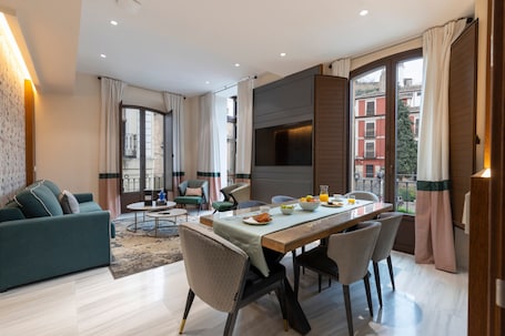 Exclusive Apartment, 2 Bedrooms | Living area | 46-inch flat-screen TV with digital channels