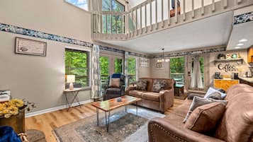 TV, fireplace, video games, books