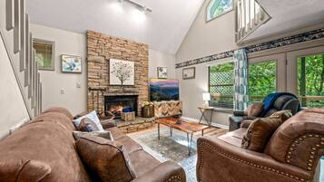 Fernseher, Kamin, Videospiele, Bücher