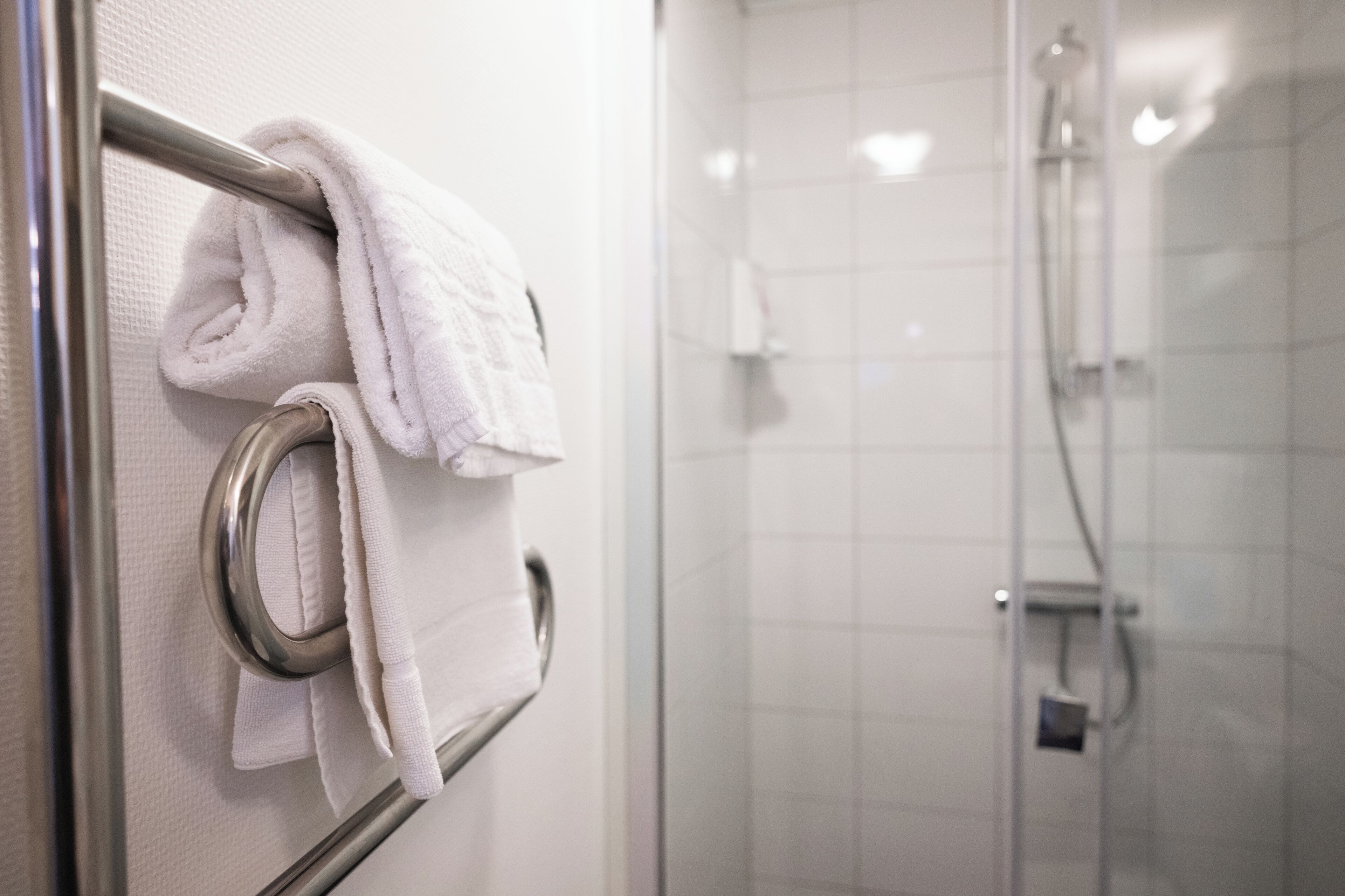 Handdukar, tvål, schampo och toalettpapper