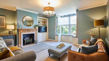 Télévision, cheminée, espaces bureaux