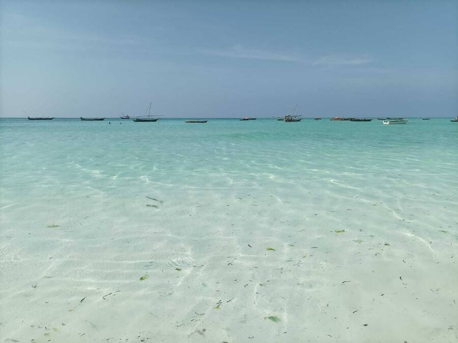 On the beach, white sand