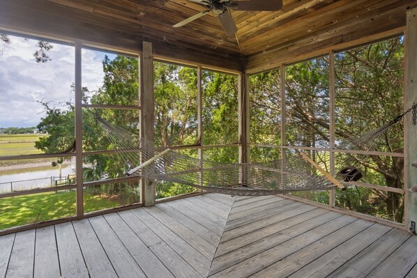 House, Multiple Bedrooms | Terrace/patio - Eclectic Creek Front Retreat 8 Bedroom Home by Peace Vacations (Georgetown)