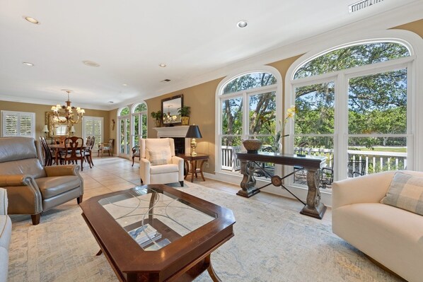 Villa, 3 Bedrooms | Living area - Stunning Marsh Lake Villa Perfect For Entertaining Sue's Way 3 Bedroom Villa by Peace Vacations (Georgetown)