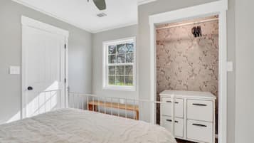 2 bedrooms, iron/ironing board, travel crib, WiFi