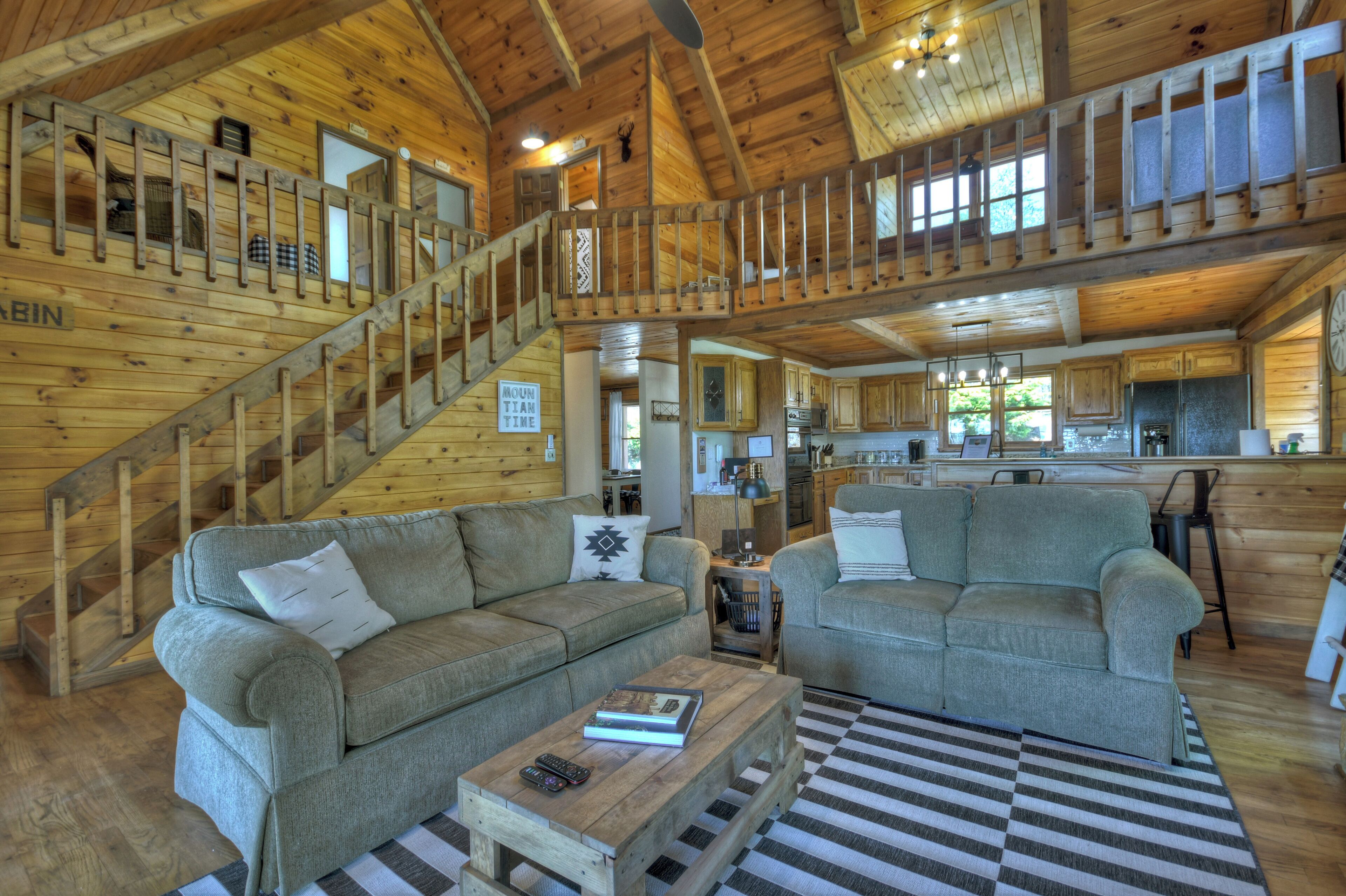 TV, fireplace, foosball