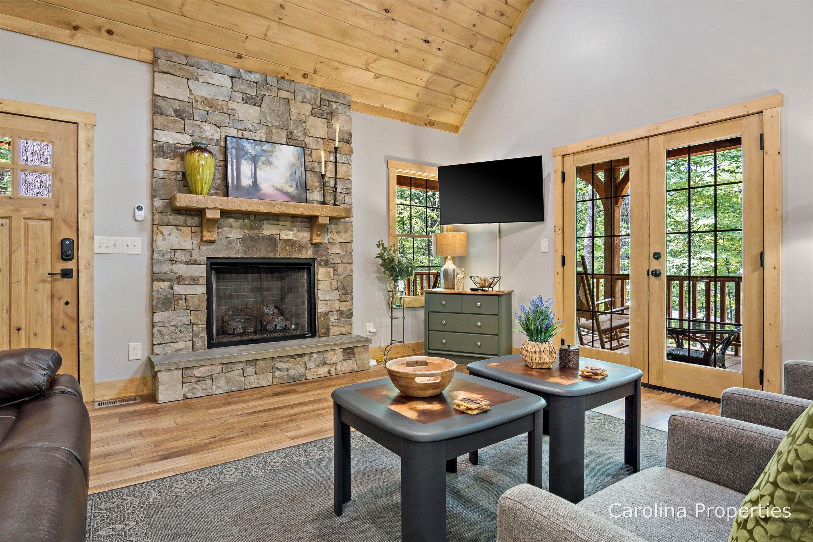 Smart TV, fireplace