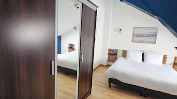 Family Quadruple Room, Garden View | Desk, laptop workspace, free WiFi