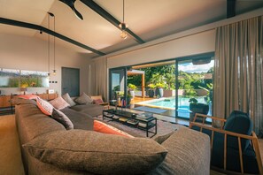 Smart TV, books, music library, stereo