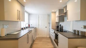 Fridge, microwave, oven, toaster