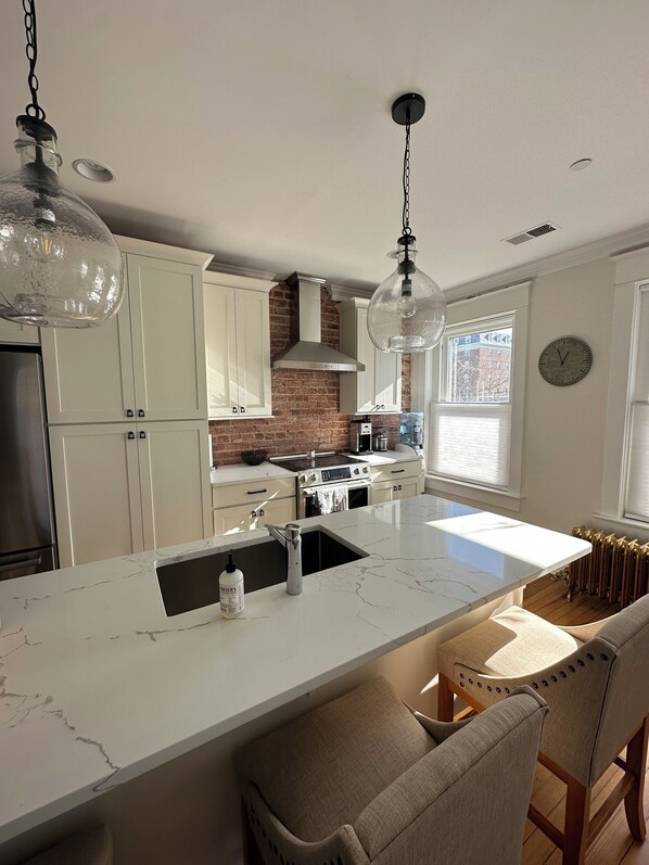 Fridge, microwave, oven, stovetop - Luxury townhome in Old town 2 blocks to King Street (Alexandria)