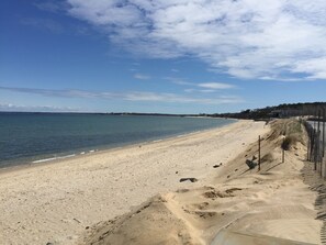 Beach - Happy Beach House steps from beach! Spa & Basketball court and colorful decor! (Hampton Bays)