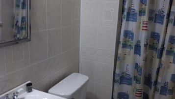 Shower, soap, toilet paper