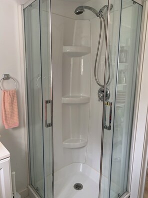 シャワー、ヘアドライヤー、トイレットペーパー