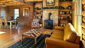 Living area - Charming log cabin by Berkeley Springs w/ hot tub! (Hedgesville)