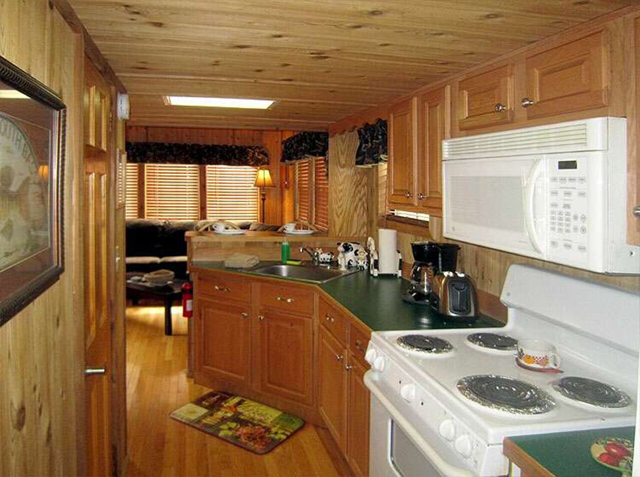 Réfrigérateur, micro-ondes, cafetière/bouilloire, grille-pain