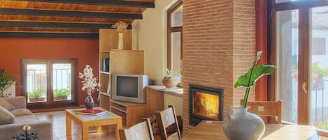 Télévision, cheminée