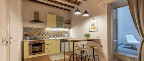 Apartment | Private kitchen | Fridge, oven, stovetop, espresso maker