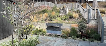 Carriage house waterfront on Tomales Bay with dock