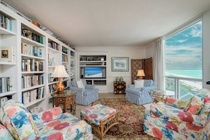 Condo, Multiple Beds, Balcony, Ocean View (Elegant Escape at Shoreline Towers) | Living area | 42-inch flat-screen TV with digital channels - Elegant Escape Beach Service Included (Destin)