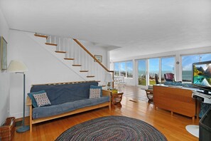 House, Multiple Beds, Balcony, Ocean View (Shore Thing) | Living area | 42-inch flat-screen TV with digital channels - 3BR Oceanfront on Nubble Cliffs! (York Beach)